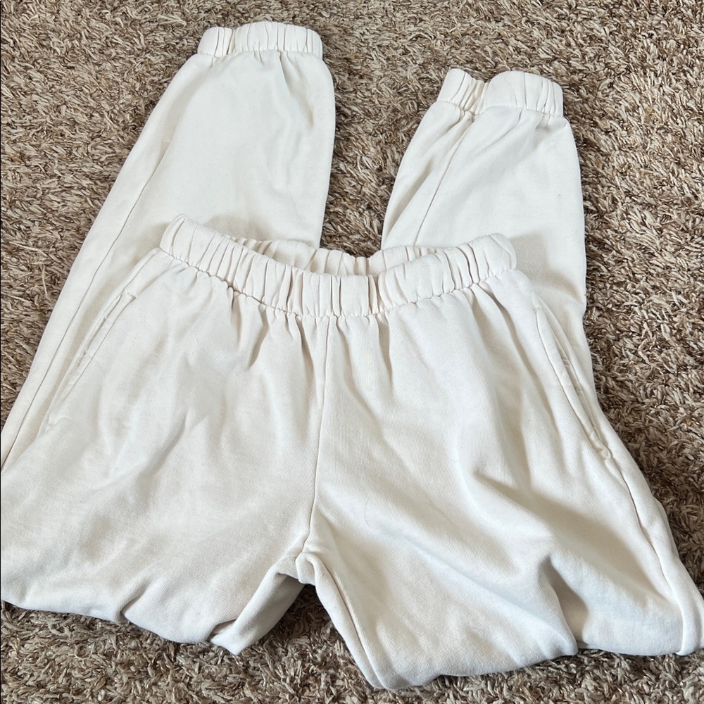 Brandy Melville John Galt Off-White Cozy Baggy Sweatpants One Size Loungewear